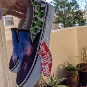 Vans Customized Alien/ Galaxy Slip On Shoes